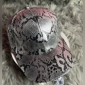 Brand new Silver and black snakeskin baseball cap